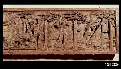 Handel med trä från Brasilien, ca 1550 (trä) av French School