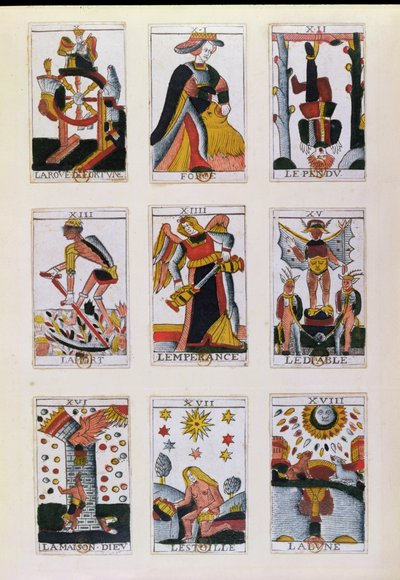 Traditionella tarotkort av French School