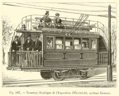 Elektrisk spårväg för elmässan, Siemens system (gravyr) av French School