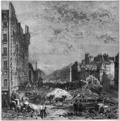 Förvandling av Paris under det andra imperiet: verk av Haussmann-boulevarderna. Invigning av den nya delen mellan rue Hautefeuille och rue de l