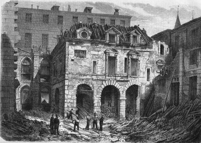 Förvandlingar av Paris under det andra imperiet, Haussmanniska Paris: rivning av Cour Saint Martin i Palais de Justice (Conciergerie) på Ile de la Cite av French School