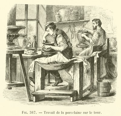 Porslinsarbete på svarven (gravyr) av French School