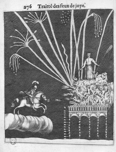 Treatise of Bonfires, illustration från Practice of War av Francois Malthus, Paris, 1656 av French School