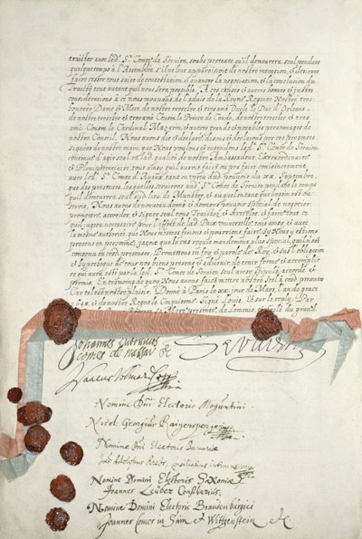 Fördraget i Westfalen, undertecknat i Munster, 24 oktober 1648 (se 211403) av French School