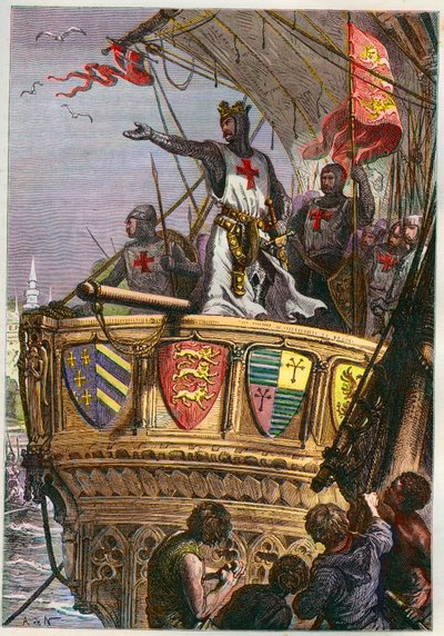 Tres Sainte Terre, jag berömmer dig till den Allsmäktiges vård - Third Crusade: Richard I Heart of Lion (1157-1199) en Crusade pour la terre Sainte av French School