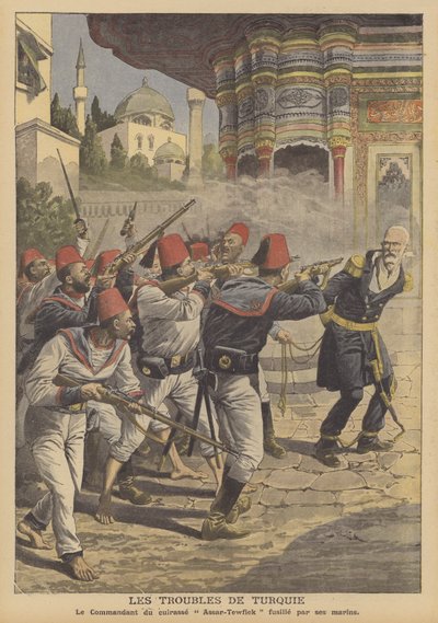 Problem i Turkiet (färg litho) av French School