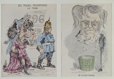 Två karikatyrer av Jules Favre (1809-80) 1870-71 av French School