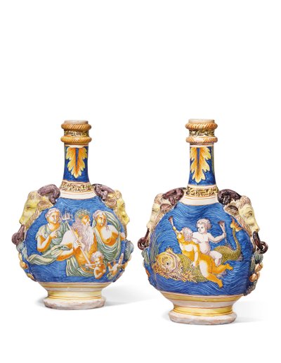 Två kalebasser, Nevers, ca 1680-1700 av French School
