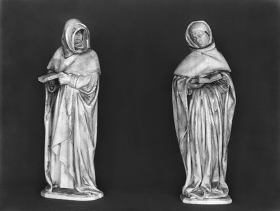 Två sörjande, från hertug Jean de Berrys grav (1340-1416) c.1450-53 (alabaster) av French School
