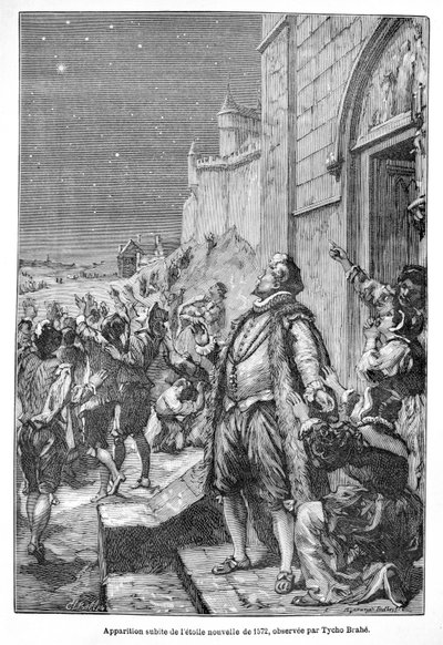 Tycho Brahe ser en ny stjärna (gravyr) av French School
