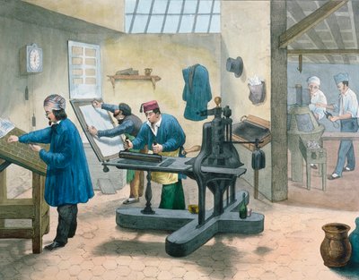 Typsättare och kompositörer, c.1860 av French School