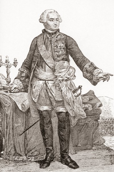 Ulrich Frédéric Woldemar, Comte de Lowendal, 17001755. Tyskfödd fransk soldat och statsmän. Från Les Heures Libres publicerad 1908. av French School