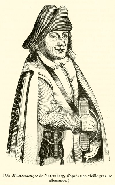 Un Meistersaenger de Nuremberg (gravyr) av French School