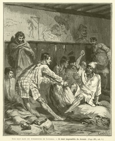 A Night in a London Workhouse (gravyr) av French School