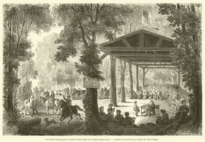 En ömsesidig utbildningsskola i delstaten Virginia (USA) (gravyr) av French School