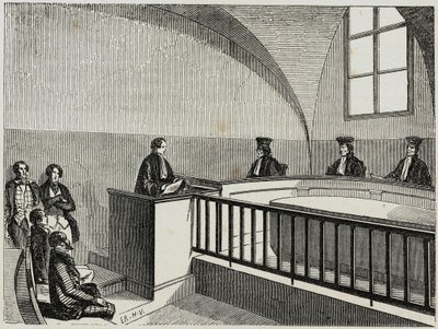 Une dessa vid lagskolan i Paris - Gravyr i "Tableau-de-Paris" av Edmond Texier 1852 av French School