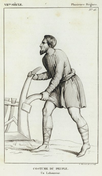 VII Century, Several Reigns, Costume of the People, A Ploughman (gravyr) av French School
