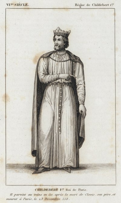 VI Century, Reign of Childebert I, Childebert I, King of Paris (gravyr) av French School