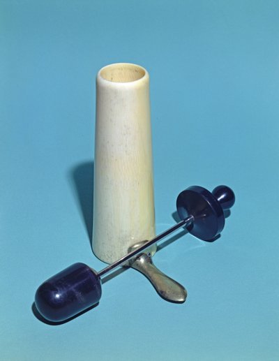 Vaginalt spekulum använt av Antoine Jobert de Lamballe (1799-1867) (metall & elfenben) av French School