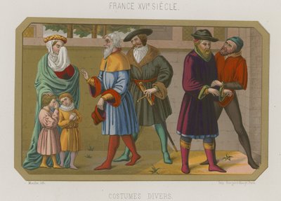 Olika mode från 1500-talets Frankrike av French School