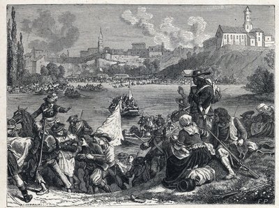 Vendeekriget (1793-1796): Vendéerna, besegrade i slaget vid Cholet, återvände till Loire den 18 oktober av French School