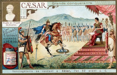 Vercingetorix går till César, år 52 f.Kr. - Liébigs reklamvinjett av French School
