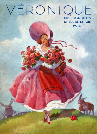 Veronique klänningar. (Illustration, cirka 1920) av French School