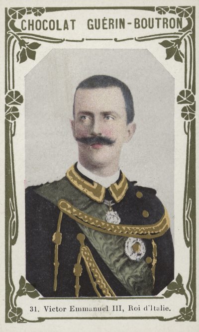 Victor Emmanuel III, Roi dItalie (färgat foto) av French School