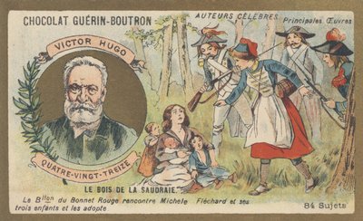 Victor Hugo (1802-1885), fransk poet, dramatiker, författare och romanförfattare, författare till "nittiotre", roman (1874) av French School
