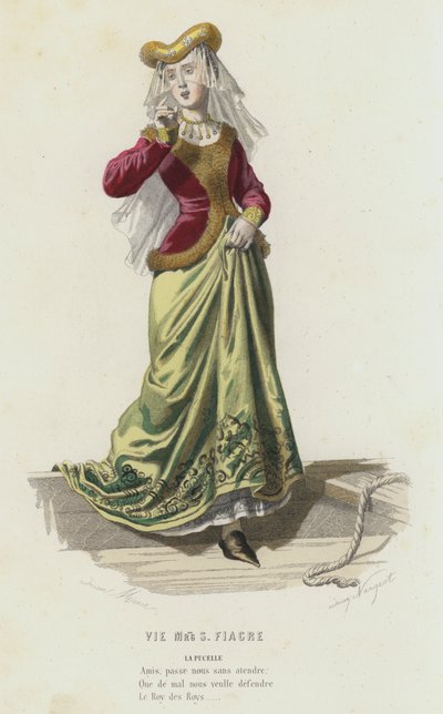 Vie Mrg S Carriage (färgad gravyr) av French School