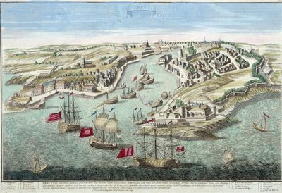Utsikt över Brest på 1700-talet. av French School