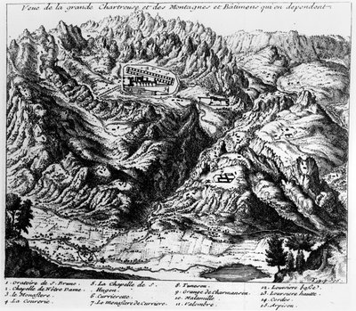 Utsikt över La Grande Chartreuse av French School