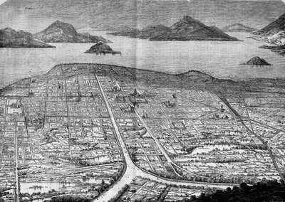Utsikt över Mexico City, Mexiko av French School