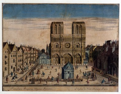 Utsikt över Notre Dame i Paris av French School