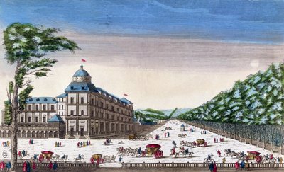 Vy över Schloss Esterhazy, Eisenstadt, Österrike av French School