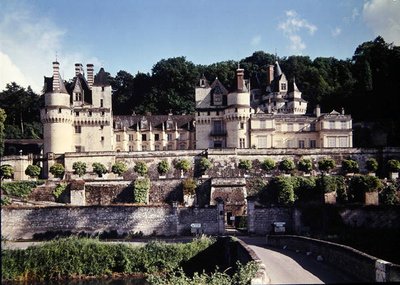 Utsikt över Chateau dUsse, byggt före 1480 för Antoine de Bueil av French School