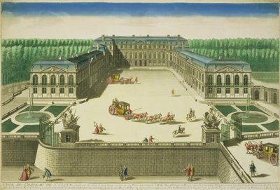 Utsikt över slottet St. Cloud, graverad av Antoine Aveline (1691-1743) av French School