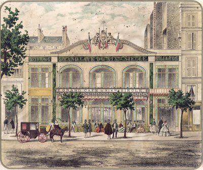 Utsikt över Grand Cafe du XIXeme Siecle, Paris, 1857 av French School