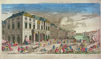 Utsikt över Hotel de Ville, Marseille, 1720 av French School
