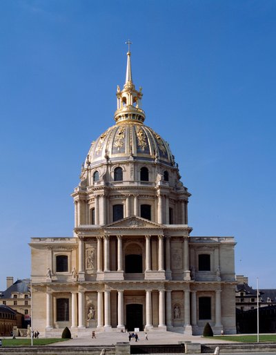 Utsikt över Hotel des Invalides, ett parisiskt monument, vars konstruktion beställdes av Ludvig XIV 1670. Paris av French School
