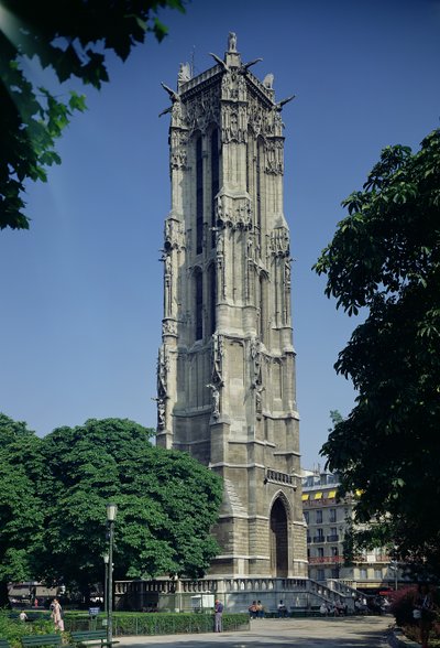 Utsikt över Tour Saint-Jacques, 1508-22 av French School