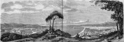 Utsikt över staden Nice 1860. Gravyr i "" The Illustrous World"" nr 157 av 14 april 1860. av French School