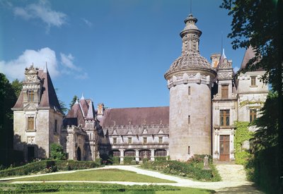 Utsikt över borggården och tornet, 1536-48 av French School