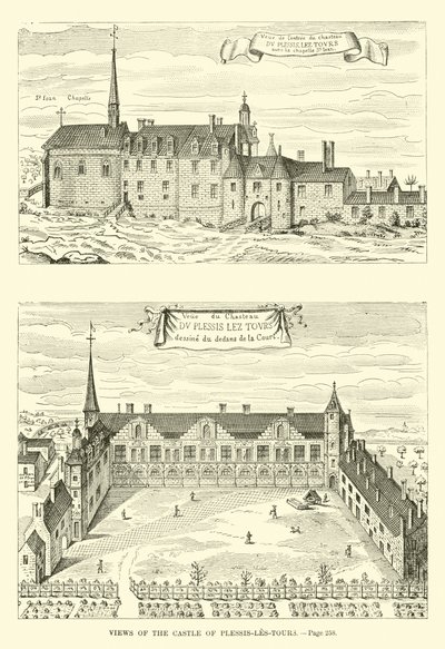 Utsikt över slottet Plessis-les-Tours av French School
