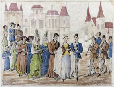 Bybröllop under Karl V - Gravyr 1800-talet. av French School