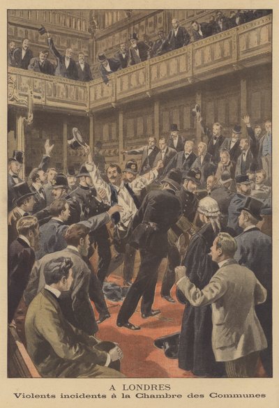 Våldsamma incidenter i House of Commons i London av French School