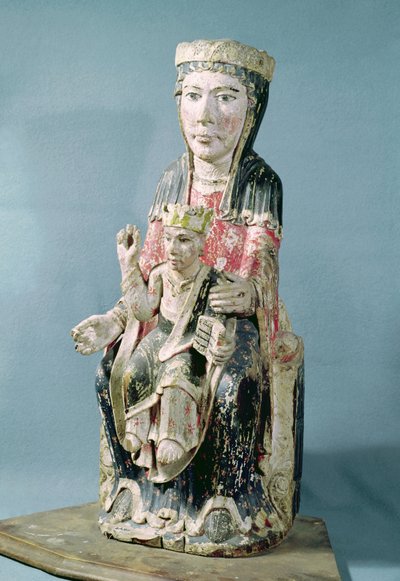 Virgin and Child (polykromt trä) av French School