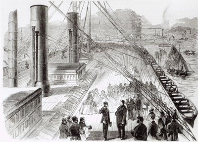 Prins Napoleons besök i Great Eastern i Southampton den 18 oktober 1859, illustration från Le Monde Illustre, 5 november 1859 av French School
