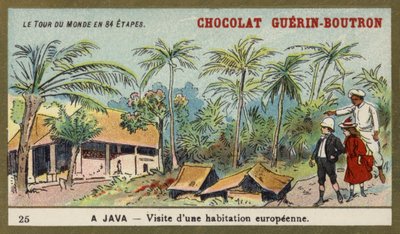 Besök i ett europeiskt hem, Java (chromolitho) av French School