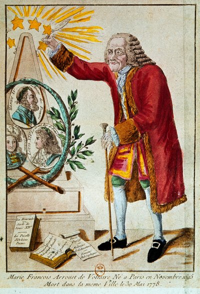 Voltaire (handfärgad etsning) av French School